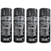 4X Paint Factory All Purpose Black Metallic Spray Paint 200ml Spray Paint